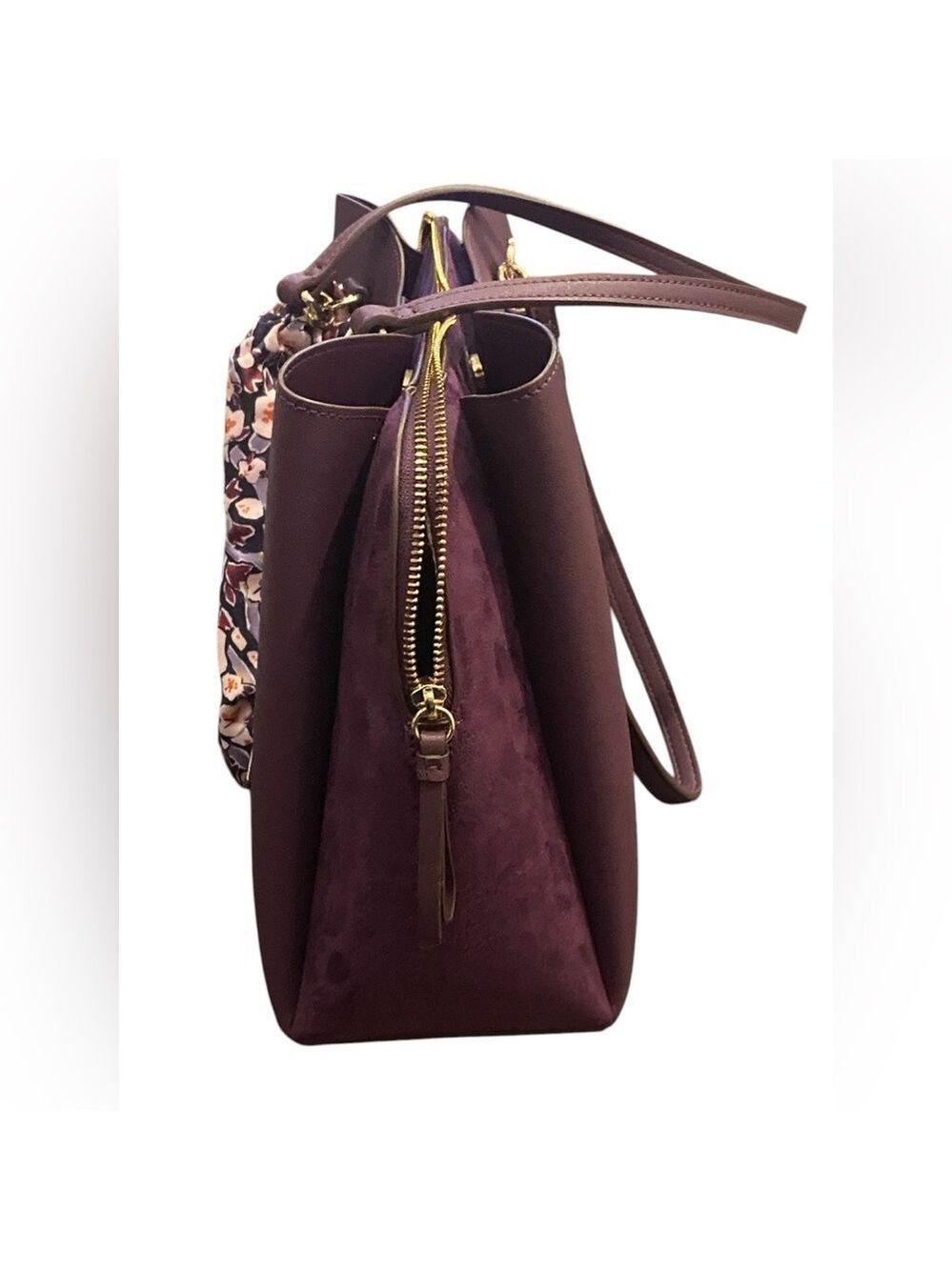 Nanette Lepore Luxe 3-Piece Satchel Set: Deep Plum & Gold  NWT - Picture 7 of 15